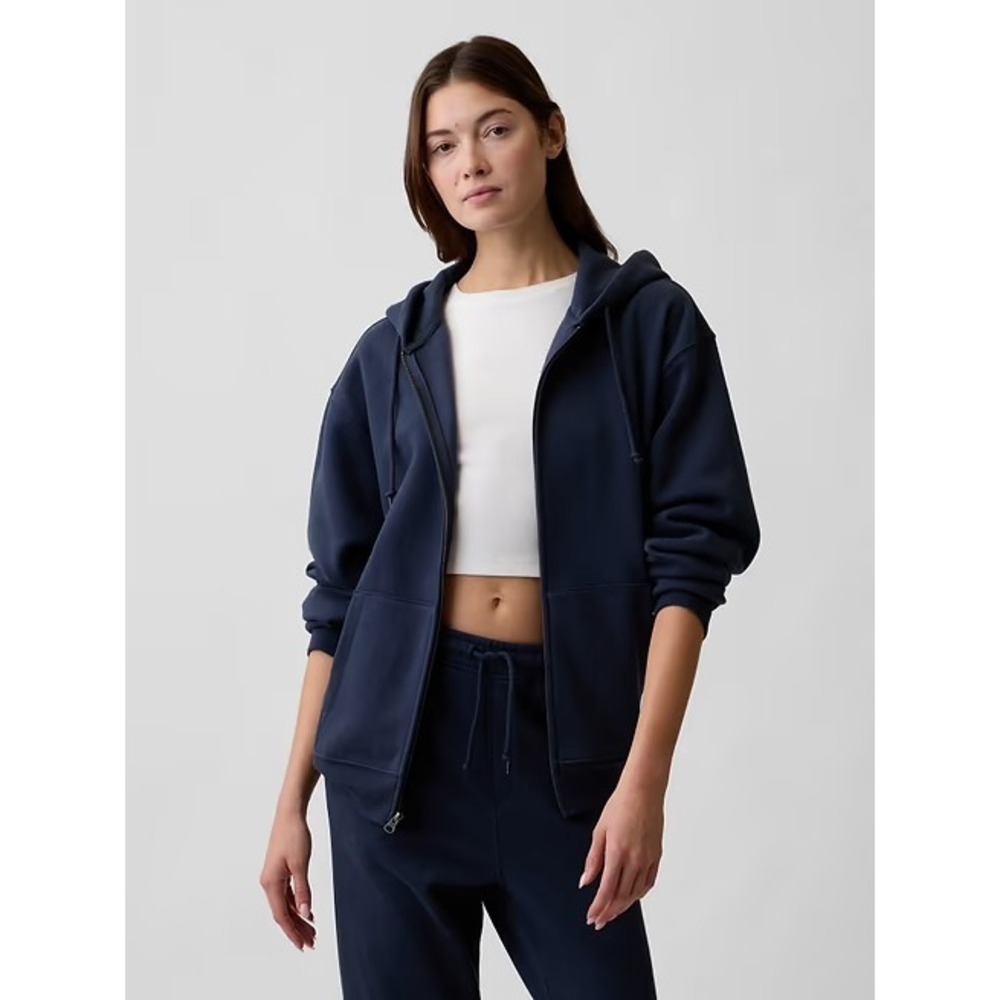 Gap Vintage Soft Oversized Full Zip Hoodie Vintage Navy Size S